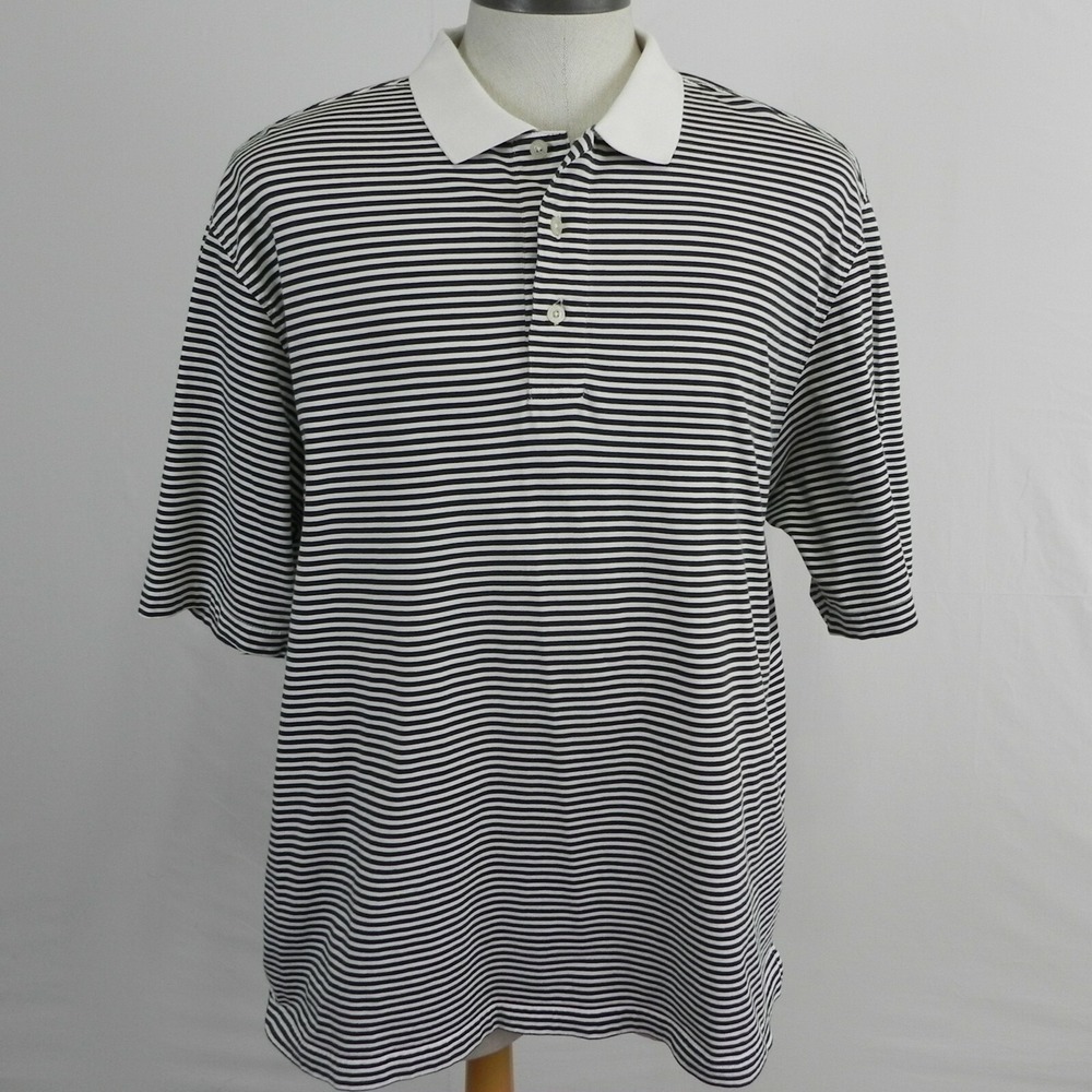 Brooks Brothers Golf Polo Shirt Mens XL Pima Cotton‎ Green Striped Short Sleeve